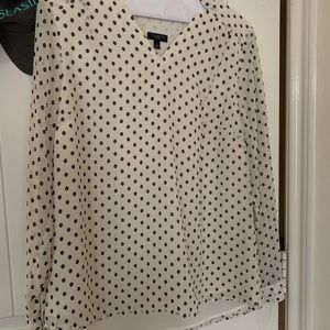 Talbots polka dot long sleeve blouse